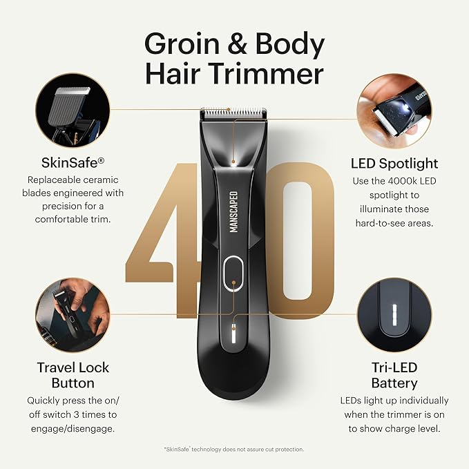 MANSCAPED® The Lawn Mower®  4.0– Groin & Body Hair Trimmer Without Clip
