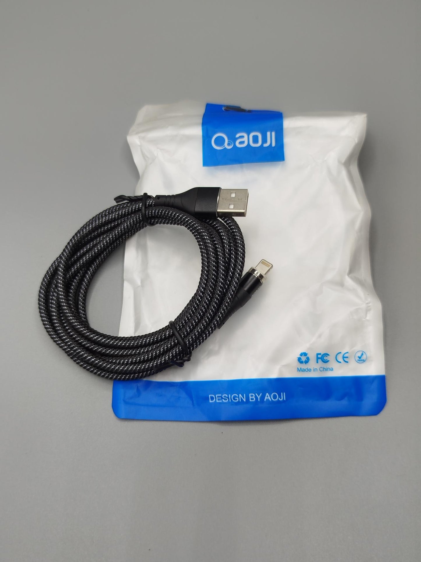 AOJI Premium 2m Magnetic Nylon Braided Fast Charging Cable – Tangle-Free & Durable