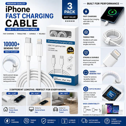 iPhone Fast Charging Cable (3 Pack)