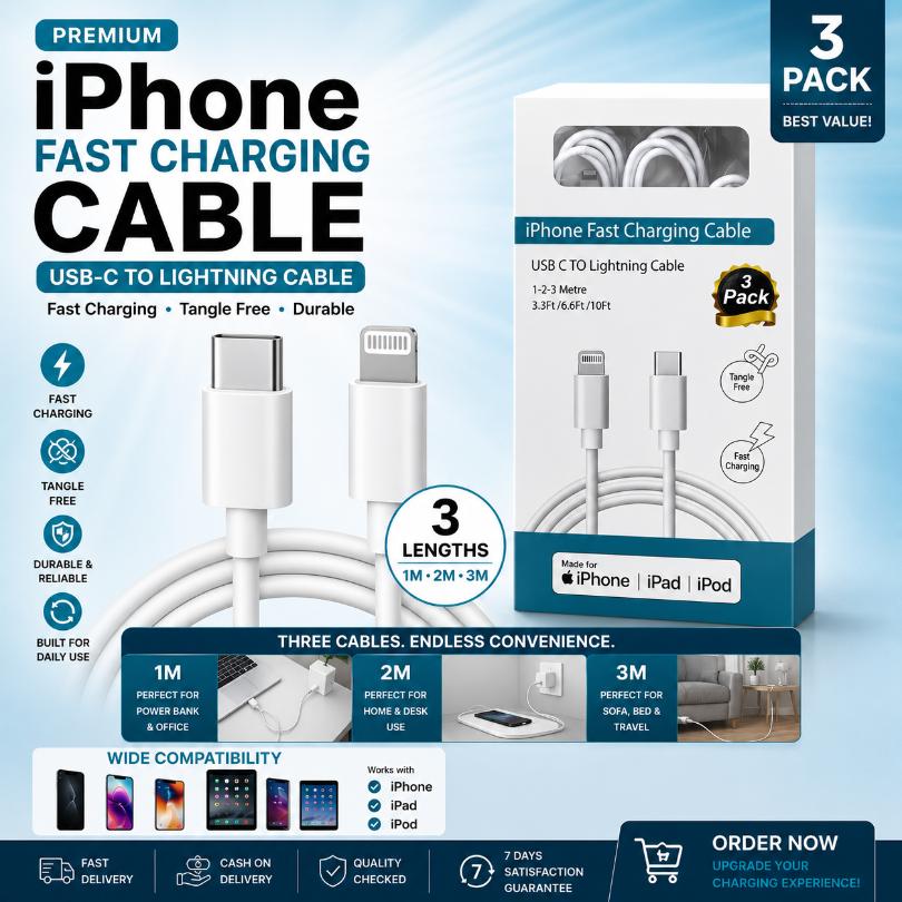 iPhone Fast Charging Cable (3 Pack)