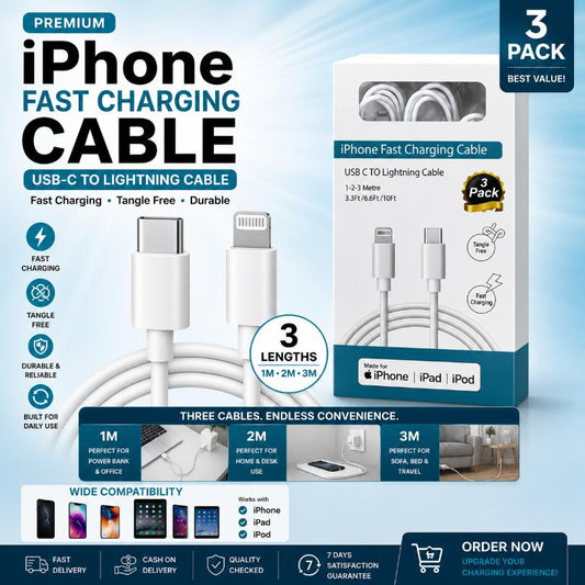 iPhone Fast Charging Cable (3 Pack)