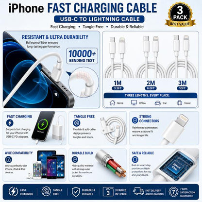 iPhone Fast Charging Cable (3 Pack)