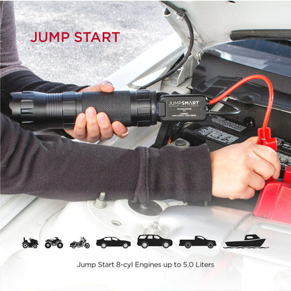 JumpSmart 3-in-1 Vehicle Jump Starter, Flashlight & Power Bank